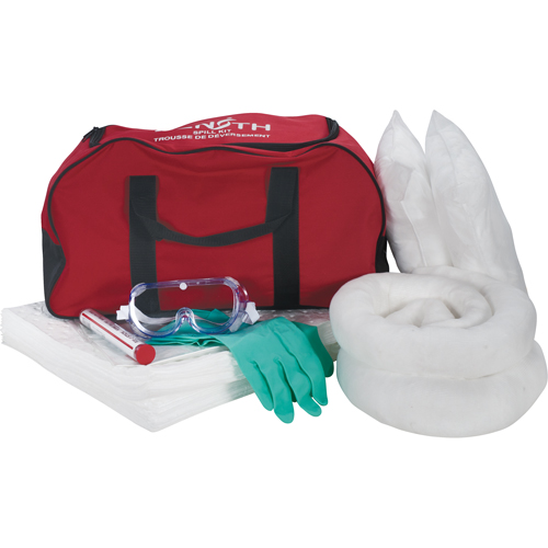 Trousse de lutte contre les d&eacute;versements pour v&eacute;hicules, Huile seulement, Sac, Absorbance de 10 gal. US Quali-T-Solutions