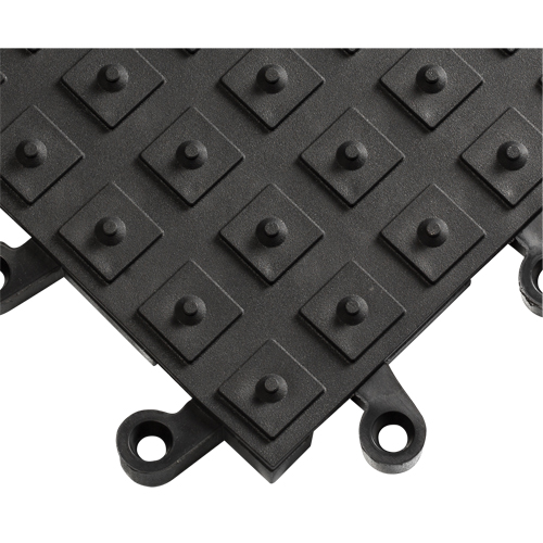 ErgoDeck&reg; Matting With Integrated No-Slip Cleats No. 552, PVC, 1-1/2' W x 1-1/2' L, 7/8" Thick, Black Quali-T-Solutions