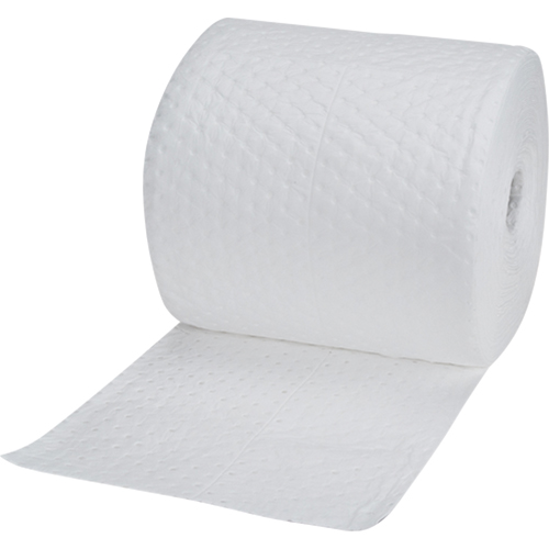 Rouleaux absorbants en fibres fines de calibre industriel, Lourd, 150' lo x 15" la, Absorption 35 gal. Quali-T-Solutions