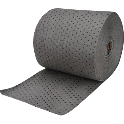 Rouleaux absorbants en fibres fines de calibre industriel, Lourd, 150' lo x 15" la, Absorption 35 gal. Quali-T-Solutions