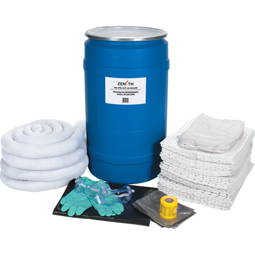 Trousse de lutte contre les d&eacute;versements, Huile seulement, Baril, Absorbance de 30 gal. US Quali-T-Solutions