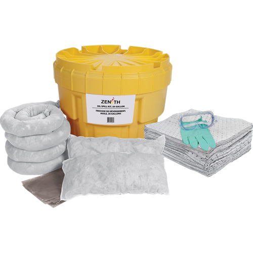 Trousse de lutte contre les d&eacute;versements, Huile seulement, Overpack/Baril de r&eacute;cup&eacute;ration, Absorbance de 20 gal. US Quali-T-Solutions