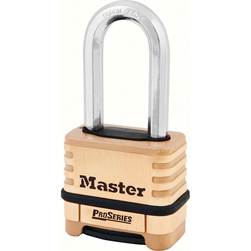 ProSeries&reg; Combination Padlock, Silver, Brass Coating, 2-1/4" Width Quali-T-Solutions