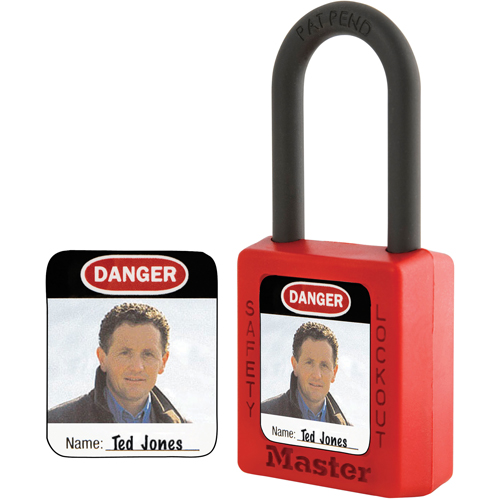&eacute;tiquettes d'identification &agrave; photo pour cadenas en thermoplastique Zenex Quali-T-Solutions