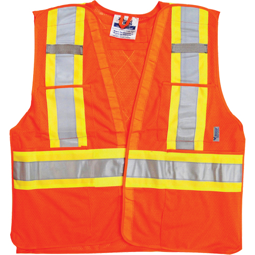 Vestes de s&eacute;curit&eacute; pour la circulation, Orange haute visibilit&eacute;, Moyen/Petit, Polyester Quali-T-Solutions