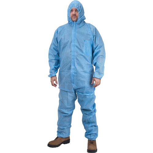Premium Hooded Coveralls, Medium, Blue, Polypropylene Quali-T-Solutions