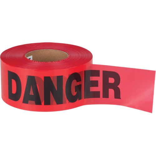 "Danger" Barricade Tape, Bilingual, 3" W x 1000' L, 1.5 mils, Black on Red Quali-T-Solutions