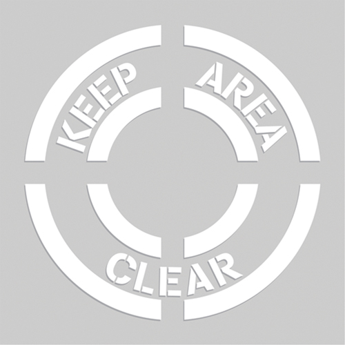 Pochoirs de marquage du sol - Keep Area Clear, Pictogramme, 20" x 20" Quali-T-Solutions