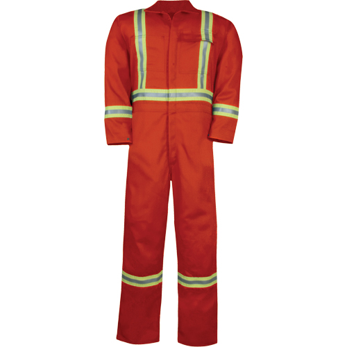 Unlined Hi-Vis Coveralls, Size Small, Orange Quali-T-Solutions