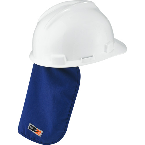 Tampon et voile pour le cou refroidissants et ignifug&eacute;s pour casque de s&eacute;curit&eacute; Chill-Its 6717FR, Bleu Quali-T-Solutions