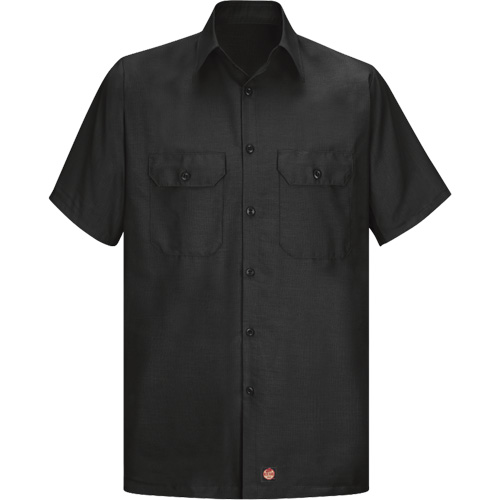 Chemise &agrave; manches courtes en tissu ind&eacute;chirable, Hommes, 3T-Grand, Noir Quali-T-Solutions
