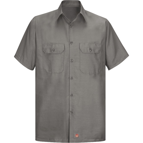 Chemise &agrave; manches courtes en tissu ind&eacute;chirable, Hommes, 3T-Grand, Gris Quali-T-Solutions