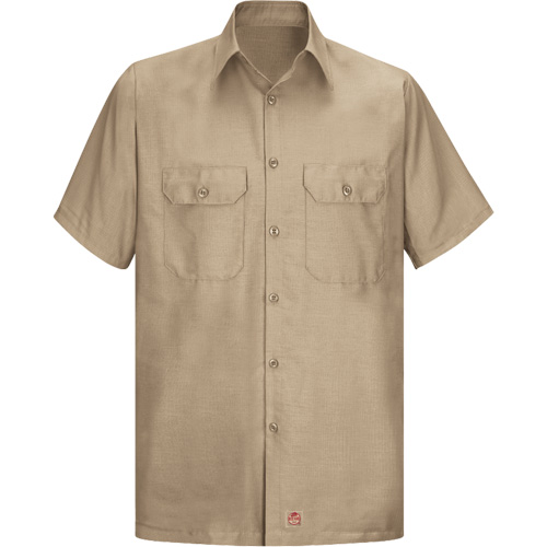 Chemise &agrave; manches courtes en tissu ind&eacute;chirable, Hommes, 3T-Grand, Khaki Quali-T-Solutions