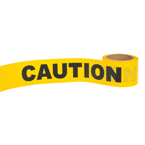 "Caution" Barricade Tape, English, 3" W x 300' L, 1.5 mils, Black on Yellow Quali-T-Solutions