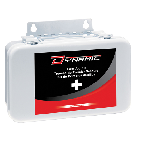 Trousse de premiers soins pour auto Dynamic, Dispositif m&eacute;dical Classe 1, Boîte en m&eacute;tal Quali-T-Solutions