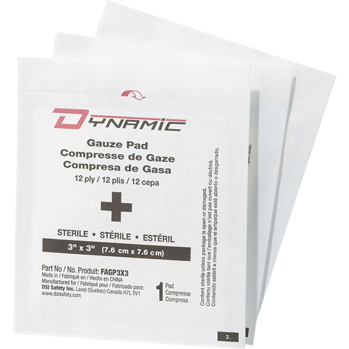 Dynamic Gauze, Pad, 3" L x 3" W, Sterile, Medical Device Class 1 Quali-T-Solutions