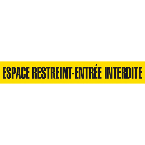 Barricade Tape, French, 3" W x 1000' L, 3 mils, Black on Yellow Quali-T-Solutions