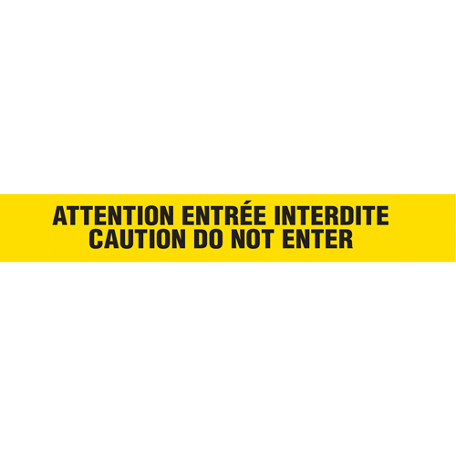 Rubans pour barricades, Bilingue, 3" la x 1000' lo, 3 mils, Noir sur jaune Quali-T-Solutions