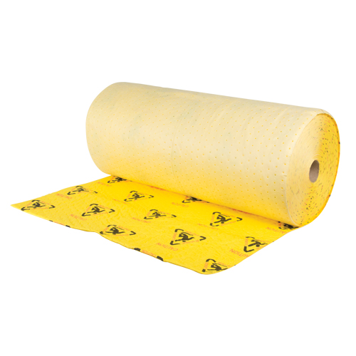 Rouleaux d'avertissement de premi&egrave;re qualit&eacute; - absorbants haute visibilit&eacute;, Lourd, 150' lo x 36" la, Absorption 57 gal. Quali-T-Solutions