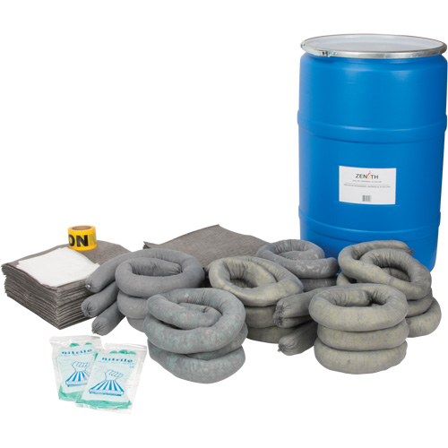 Trousse de lutte contre les d&eacute;versements, Universel, Baril, Absorbance de 55 gal. US Quali-T-Solutions