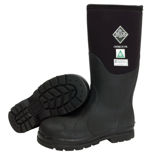 Chore Classic Fleece-Lined Work Boots, Rubber, Steel Toe, Size 5, Puncture Resistant Sole Quali-T-Solutions