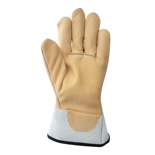 Gants pour monteur de ligne, Petit, Paume en Cuir fleur de vache Quali-T-Solutions