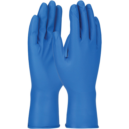 Gants Grippaz, Petit, Nitrile, 8 mils, Sans poudre, Bleu Quali-T-Solutions