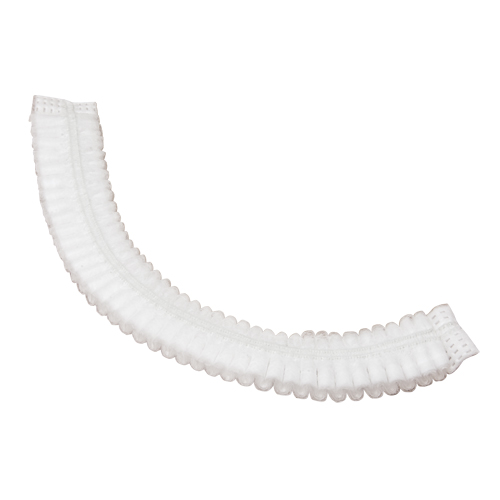 Bonnet bouffant pliss&eacute;, Polypropyl&egrave;ne, 19", Blanc Quali-T-Solutions