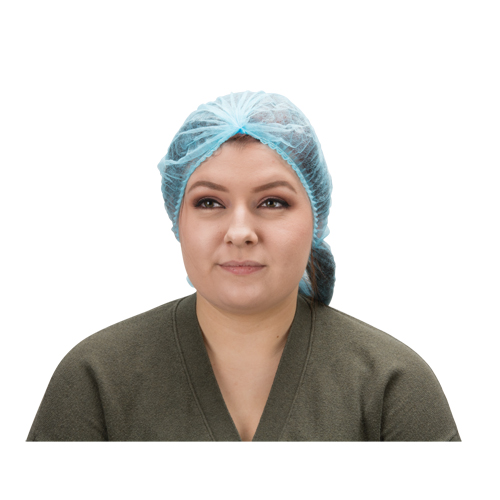 Bonnet bouffant pliss&eacute;, Polypropyl&egrave;ne, 21", Bleu Quali-T-Solutions