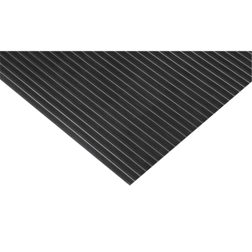 Wide-Ribbed Matting, Wiper, 3' x 75' x 1/8", Black Quali-T-Solutions