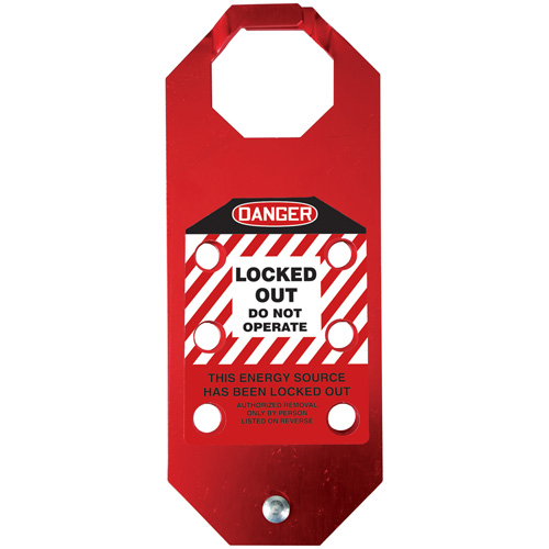 Stopout&reg; OSHA Danger Aluma-Tag Locked Out Do Not Operate Hasp, Red Quali-T-Solutions
