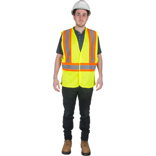 Veste de s&eacute;curit&eacute; pour la circulation, Jaune lime haute visibilit&eacute;, Moyen, Polyester Quali-T-Solutions