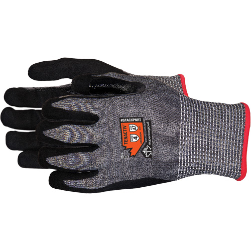 Gants en tricot de composite r&eacute;sistant aux coupures, Taille 6/T-petit, Calibre 13, Rev&ecirc;tement Mousse de nitrile, Enveloppe en Acier inoxydable/PEHP/TenActiv, ASTM ANSI niveau A7 Quali-T-Solutions