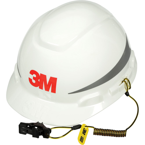 Longe pour casque de s&eacute;curit&eacute;, Spirale, Attache/boucle Quali-T-Solutions
