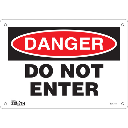 "Do Not Enter" Sign, 7" x 10", Aluminum, English Quali-T-Solutions