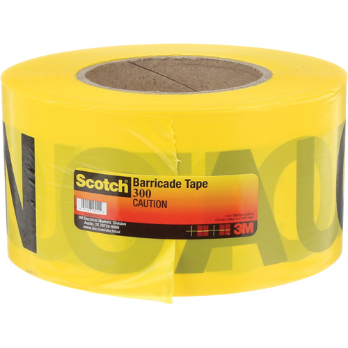 Scotch&reg; Buried Barricade Tape, English, 3" W x 1000' L, 2 mils, Black on Yellow Quali-T-Solutions