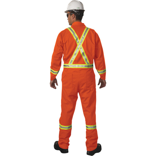 Unlined Hi-Vis Coveralls, Size Small, Orange Quali-T-Solutions