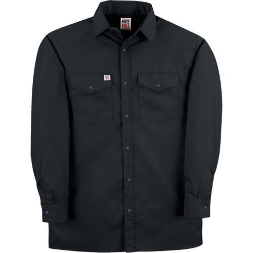 Twill Work Shirt with Snap, Men's, Medium (Tall), Black Quali-T-Solutions