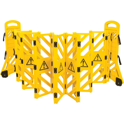 Portable Mobile Barrier, 40" H x 13' L, Yellow Quali-T-Solutions