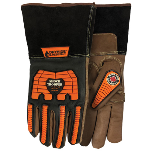 Gants 5785G Shock Trooper, T-petit, Paume en Ch&egrave;vre, Poignet Manchette Quali-T-Solutions