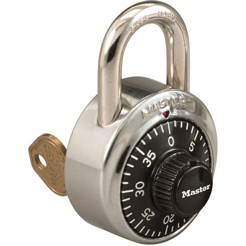 Cadenas &agrave; combinaison, Noir/Argent, Acier inoxydable, Largeur de 1-7/8" Quali-T-Solutions