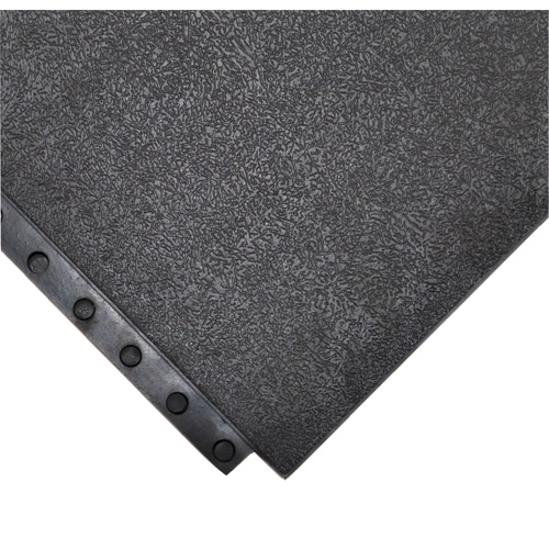 Tapis antifatigue 24/Seven Locksafe, Lisse, 3' x 3' x 5/8", Noir, Caoutchouc naturel Quali-T-Solutions
