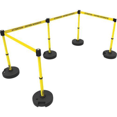 Plus Barrier Post Set, Plastic, 42" H, Yellow Tape, 15' Tape Length Quali-T-Solutions