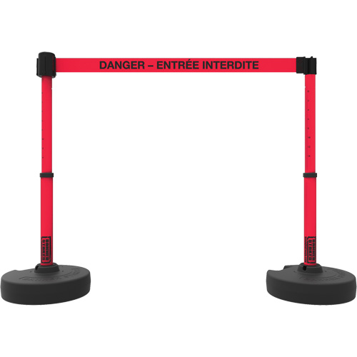 Plus Barrier Post Set, Plastic, 42" H, Red Tape, 15' Tape Length Quali-T-Solutions