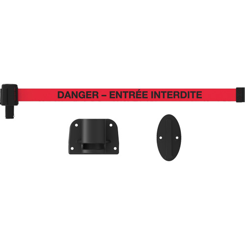 Syst&egrave;me de montage mural pour barri&egrave;re PLUS, Plastique, Fixation par vis, 15', Ruban Rouge Quali-T-Solutions