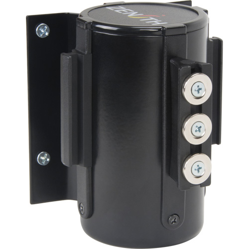 Barri&egrave;re &agrave; fixation murale avec ruban magn&eacute;tique, Acier, Fixation par vis, 12', Ruban Rouge Quali-T-Solutions