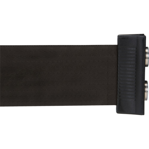 Barri&egrave;re &agrave; fixation murale avec ruban magn&eacute;tique, Acier, Fixation par vis, 7', Ruban Noir Quali-T-Solutions