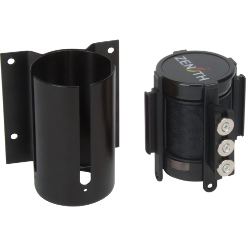 Wall Mount Barrier with Magnetic Tape, Steel, Screw Mount, 12', Black Tape Quali-T-Solutions