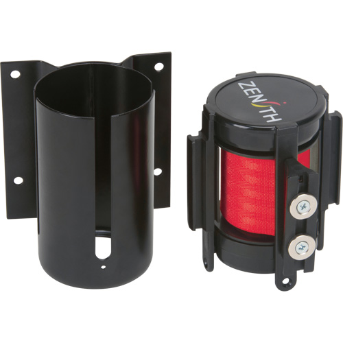 Wall Mount Barrier with Magnetic Tape, Steel, Screw Mount, 7', Red Tape Quali-T-Solutions