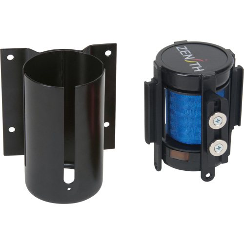 Wall Mount Barrier with Magnetic Tape, Steel, Screw Mount, 7', Blue Tape Quali-T-Solutions
